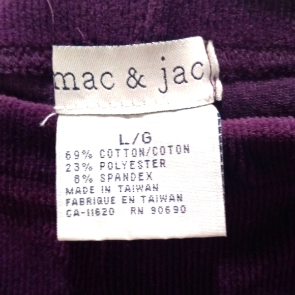 Mac & Jac Wine Ribbed Pant Size Lg - Picture 4 of 6
